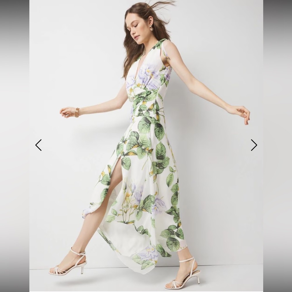 White House Black Market Ruched Midi Dress - Picture 2 of 10